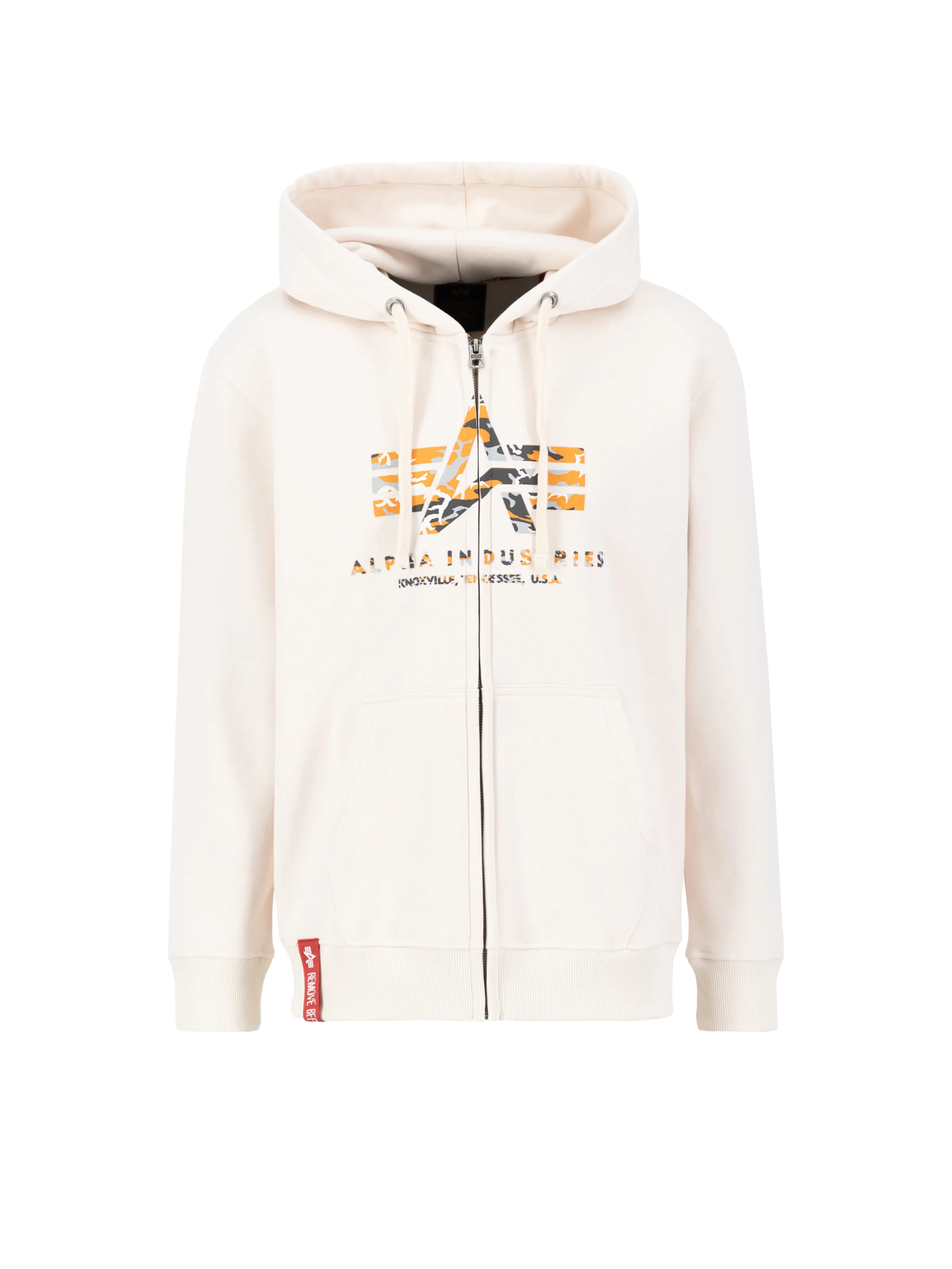 Bluza rozpinana z kapturem z kamuflażem i nadrukiem puff Basic 178325PPC M/L/XL/2XL/3X