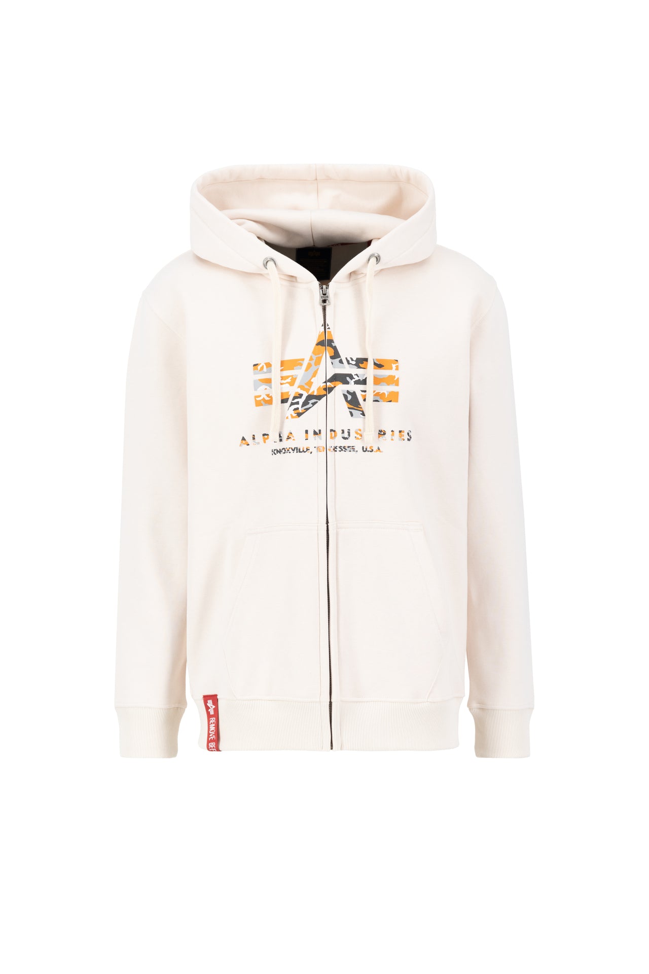 Bluza rozpinana z kapturem z kamuflażem i nadrukiem puff Basic 178325PPC M/L/XL/2XL/3X