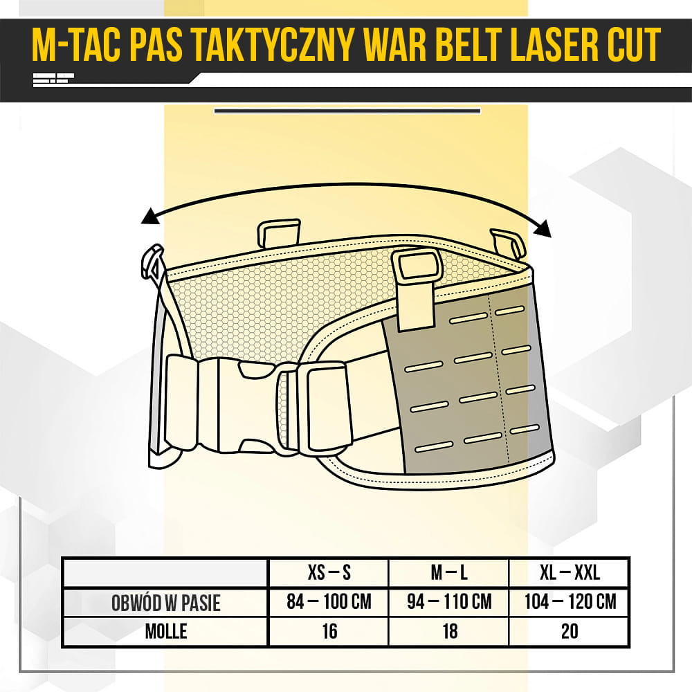 M-Tac Pas taktyczny War Belt Laser cut