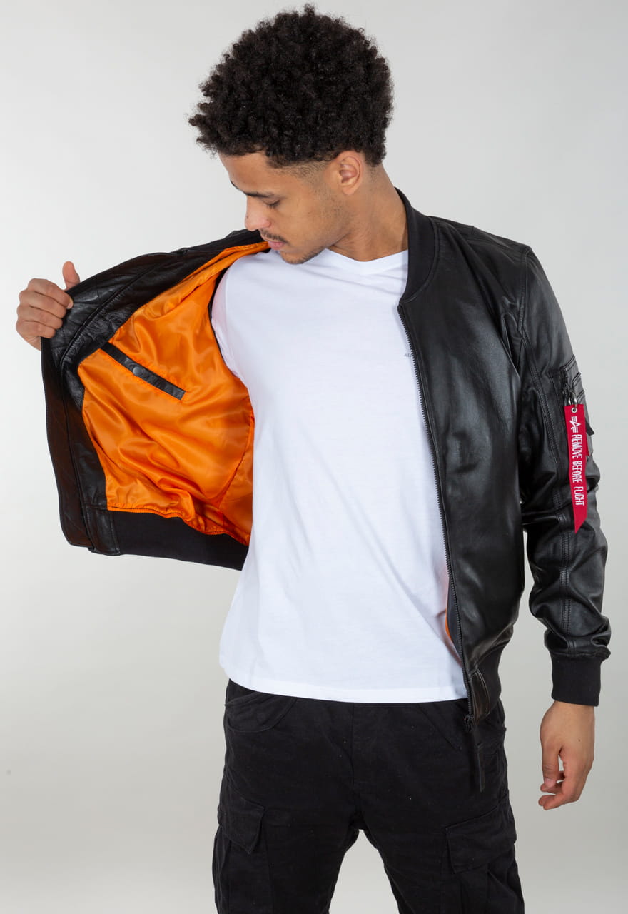 MA-1 Leather Light Weight II Bomber Jacket Kurtka Skórzana Alpha Industries 176151