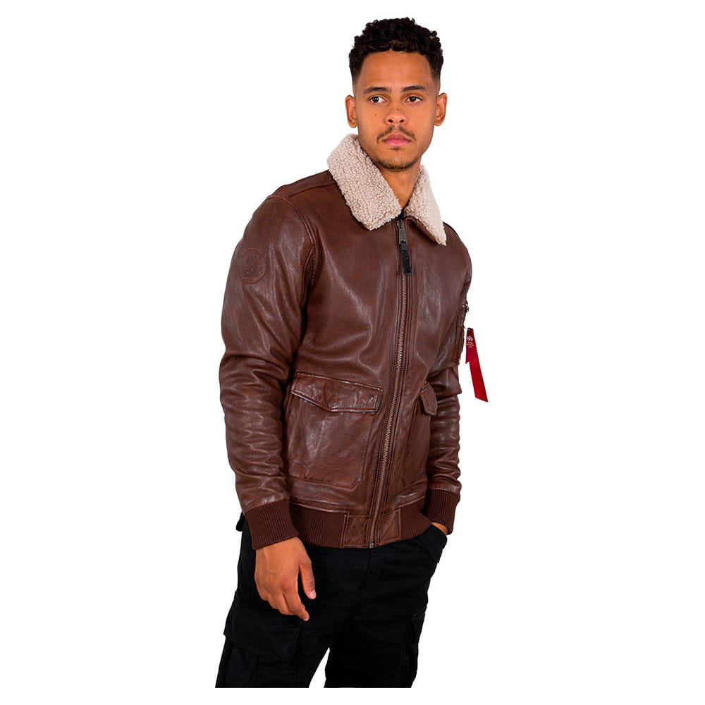 G1 Skórzana kurtka ALPHA INDUSTRIES 2XL/3XL128191 - 20 - brązowy