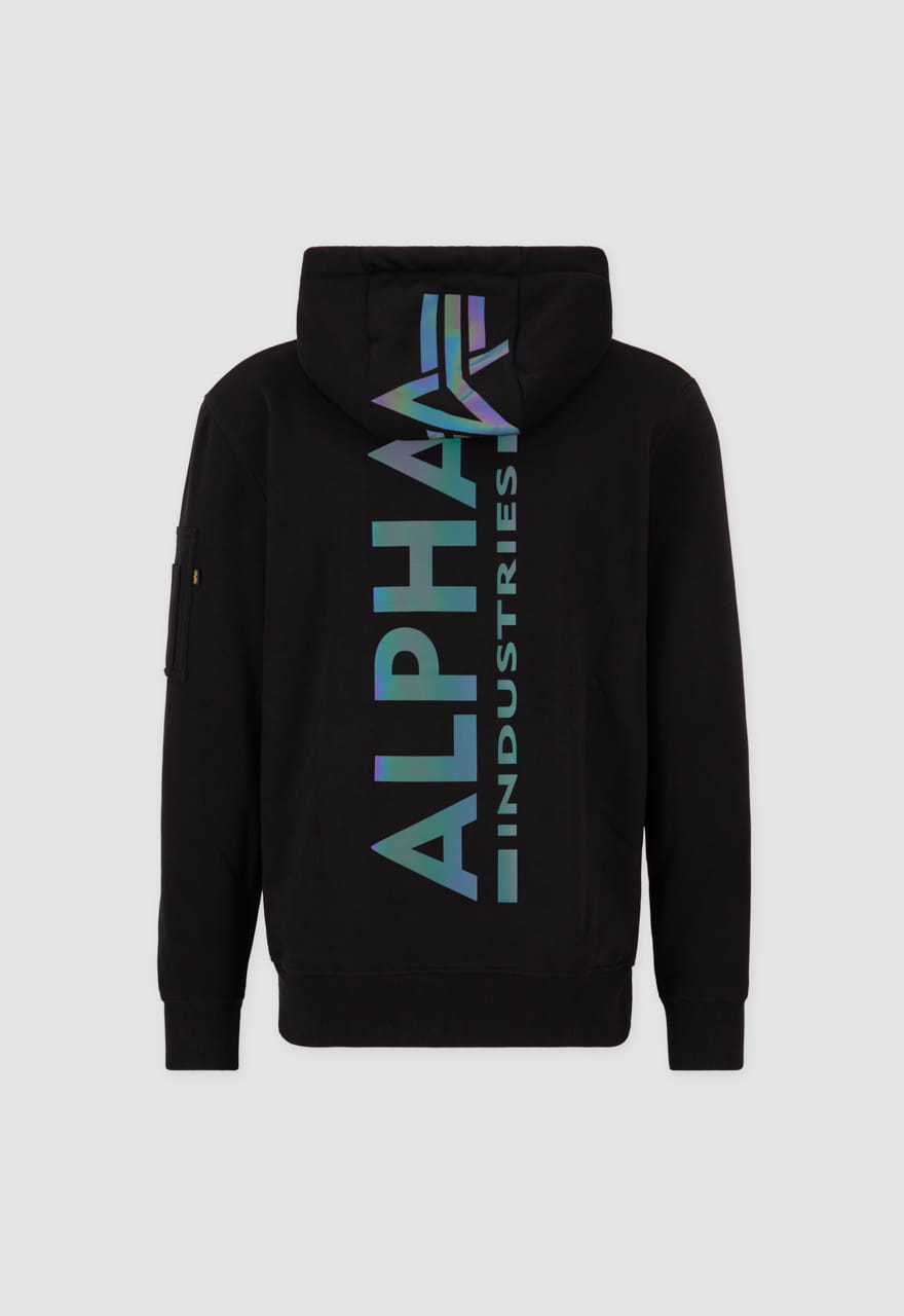 Bluza z Kapturem z Nadrukiem na Plecach Tęczowe Odblaski Alpha Industries 178318RR