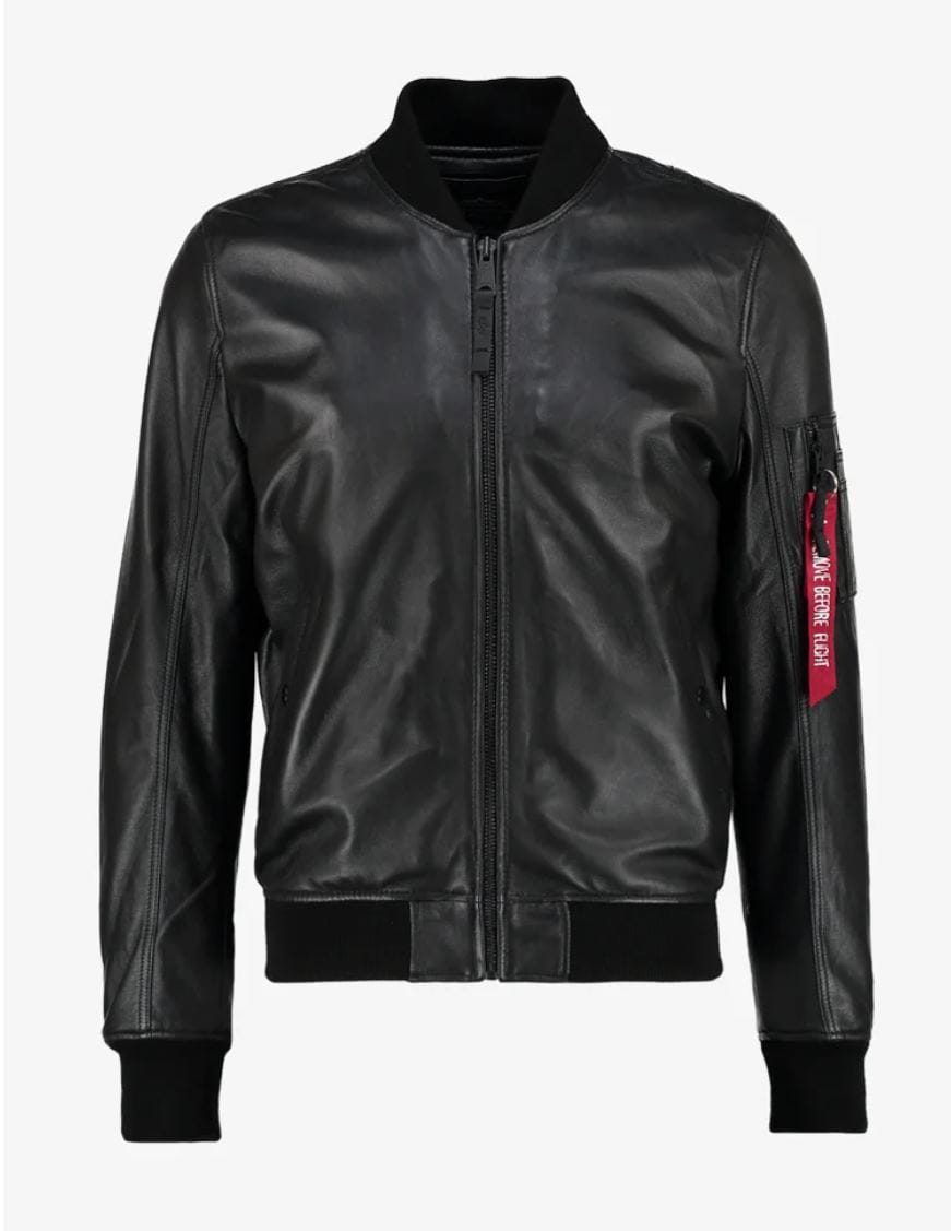 MA-1 Leather Light Weight II Bomber Jacket Kurtka Skórzana Alpha Industries 176151