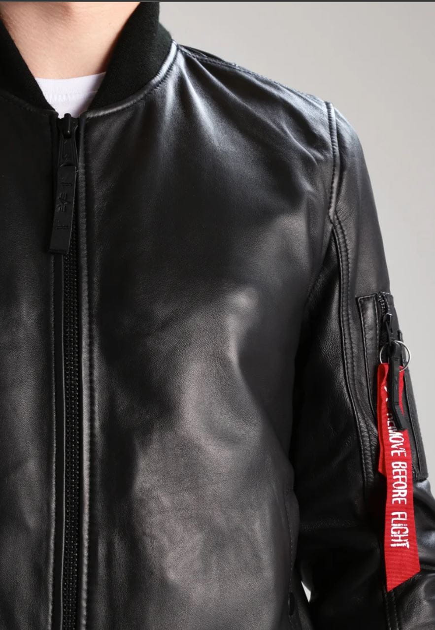 MA-1 Leather Light Weight II Bomber Jacket Kurtka Skórzana Alpha Industries 176151