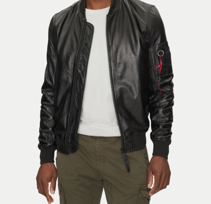 Kurtka skórzana Alpha Industries MA-1 Leather Bomber Jacket 156141 L/XL/2XL/3XL