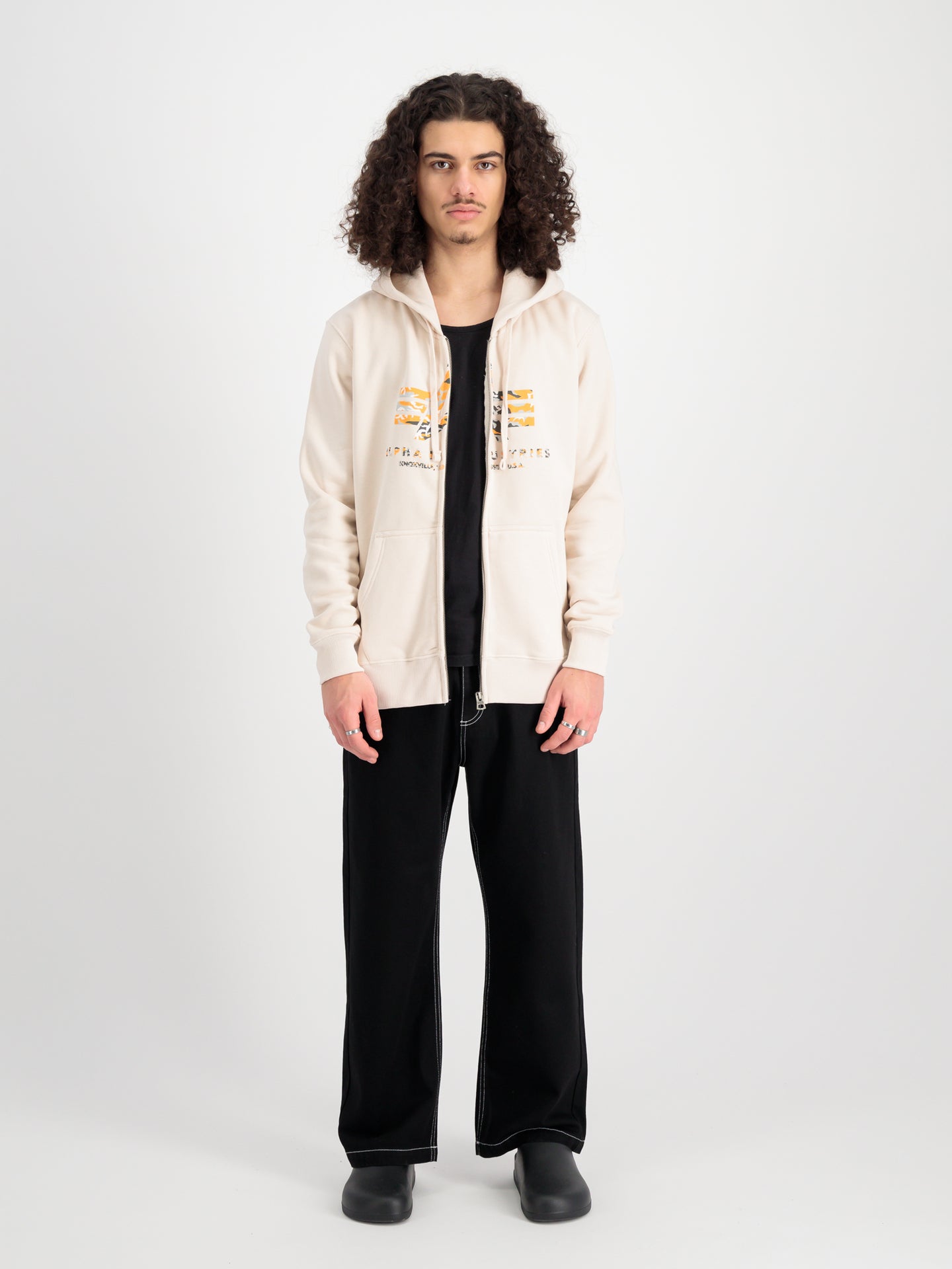 Bluza rozpinana z kapturem z kamuflażem i nadrukiem puff Basic 178325PPC M/L/XL/2XL/3X