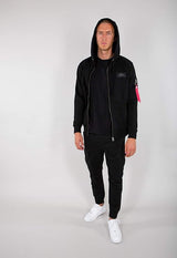 Rozpinana bluza z kapturem z nadrukiem na plecach 128342